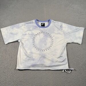 Nike Icon‎ Clash Mesh Top Shirt Women's Small Purple White Tie-Dye Short Sleeve
